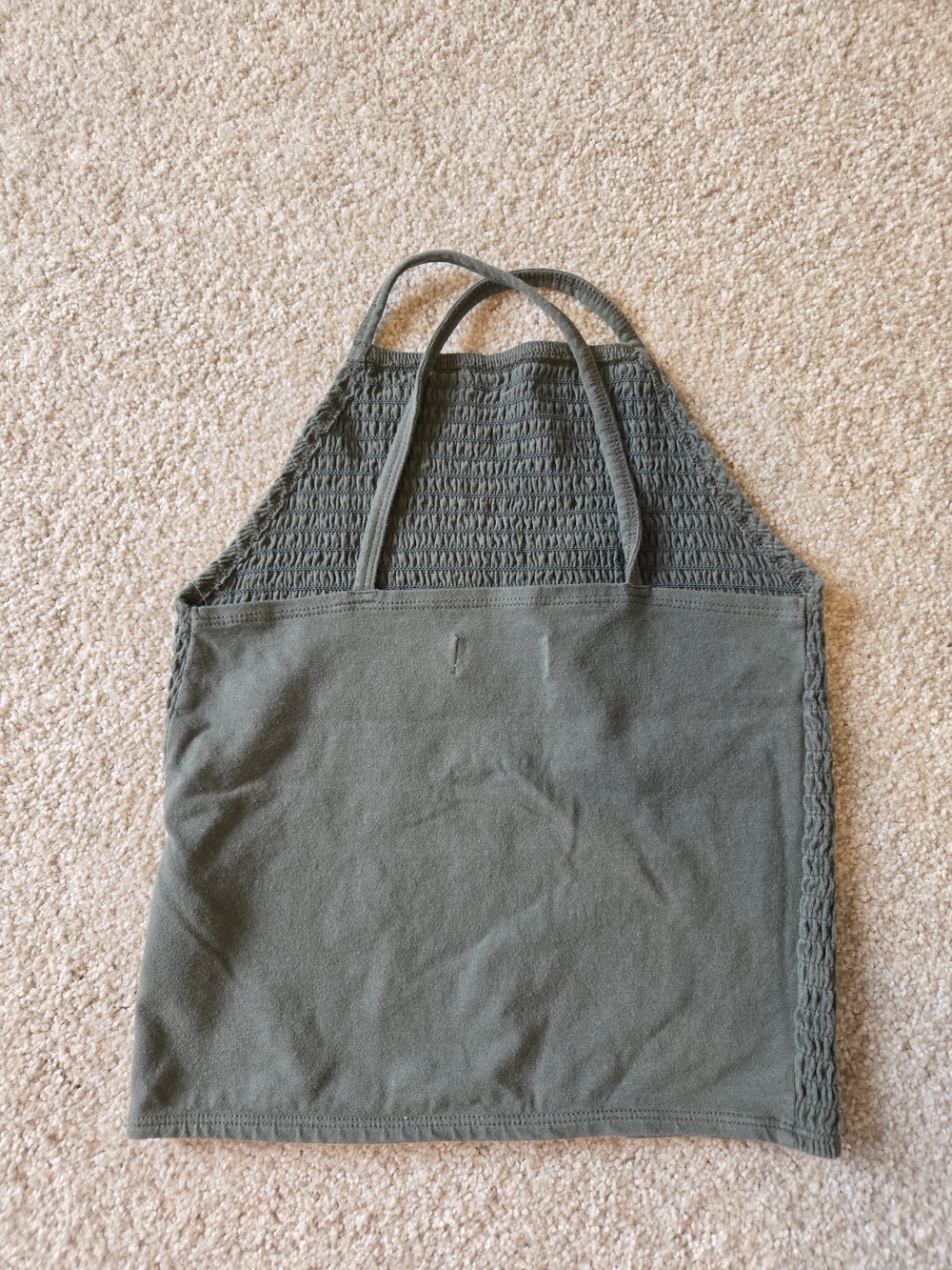 Hollister Olive Green Smocked Halter Tank Top - Picture 2 of 3